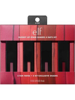 Glossy Lip Stain Set - 4 Vibrant Shades for Long-Lasting Color & Shine